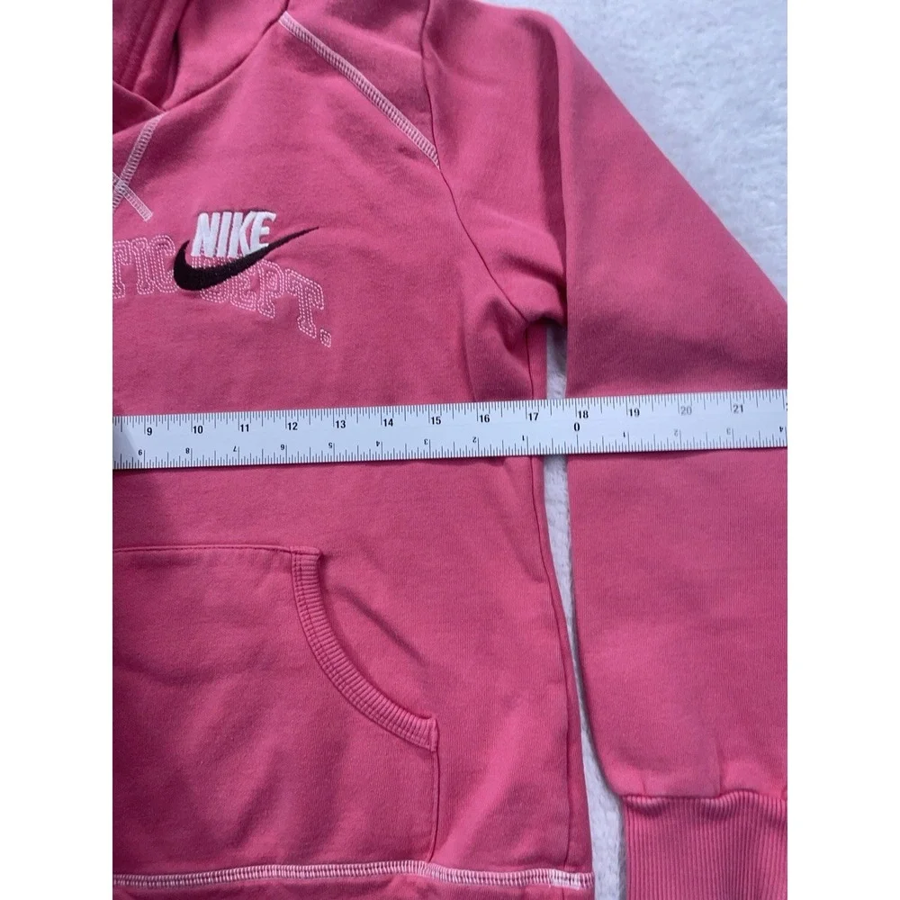 VTG Nike‎ Hoodie Womens Large Pink Embroidered Check Swoosh Pullover Y2K